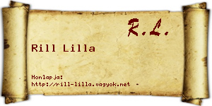 Rill Lilla névjegykártya